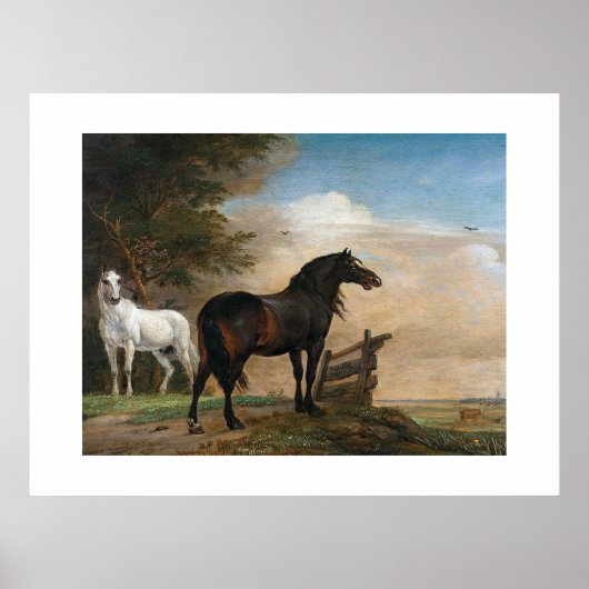 Poster Deux chevaux dans le pâturage (Devant)