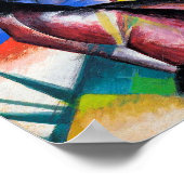 Poster Deux chevaux rouges et bleus de Franz Marc (Coin)