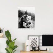 Poster Deux chevaux rustique campagne (Bureau à domicile)