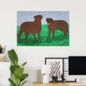 Poster Deux chiens Affichons notre amitié (Bureau à domicile)