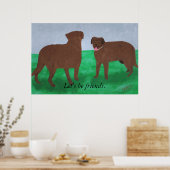Poster Deux chiens Affichons notre amitié (Cuisine)