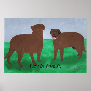 Poster Deux chiens Affichons notre amitié