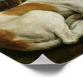 Poster Deux chiens de chasse liés à une souche d'arbre, c (Coin)