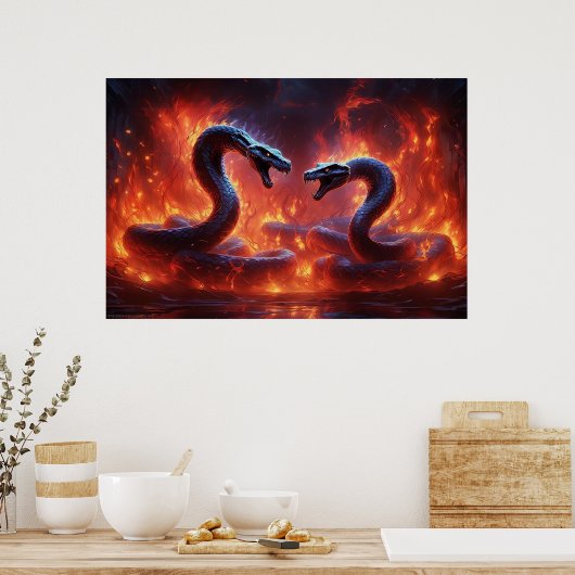 Poster Deux Cobras En Enfer (24 x 36) (Cuisine)