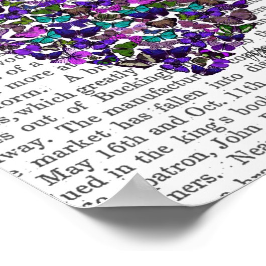 Poster Deux Coeurs papillons (Coin)