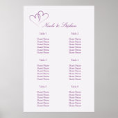 Poster Deux Coeurs pourpres Plan de siège entrelacé (Devant)