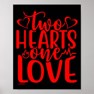 Poster DEUX COEURS, UN AMOUR cadeau de la Saint-Valentin