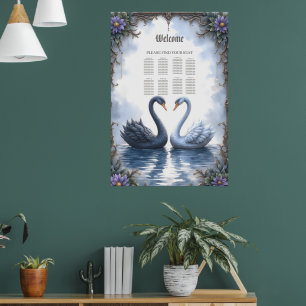 Poster Deux cœurs, une réflexion – Mariage romantique de