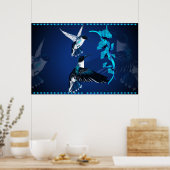 Poster Deux Colibris Bleus-Jardsign (Cuisine)