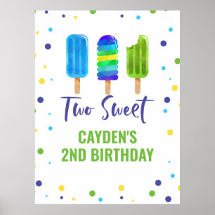 Poster Deux Cool 2e anniversaire Ice Pop Blue Green