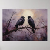 Poster Deux Corneilles Assis Sur Une Branche (Devant)