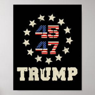 Poster (deux côtés) Trump 2025 Qr 45_47 Dancin drôle de T
