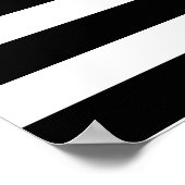 Poster Deux cygnes élégants modernes sur rayures noir & b (Coin)