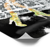 Poster Deux dames en noir et blanc Dentelles modernes (Coin)