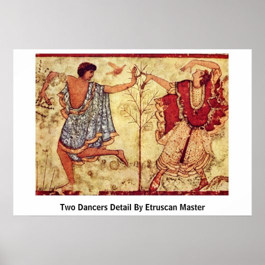 Poster Deux Danseurs Détail Par Maître Étrusque (Devant)