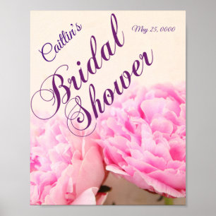 Poster Deux douches nuptiales roses