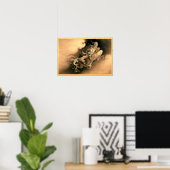 Poster Deux dragons dans les nuages (1885) par Kanō Hōgai (Bureau à domicile)