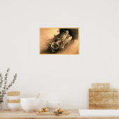 Poster Deux dragons dans les nuages (1885) par Kanō Hōgai (Cuisine)