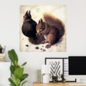 Poster "Deux écureuils" par Albrecht Dürer (Bureau à domicile)