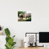 Poster Deux éléphants d'Afrique (Bureau à domicile)