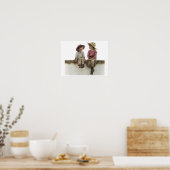 Poster Deux enfants assis sur un mur (Cuisine)