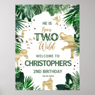 Poster Deux enfants Wild Jungler 2e fête d'anniversaire B