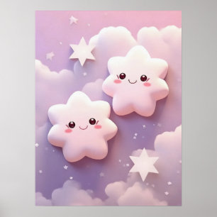Poster Deux étoiles souriantes en Dreamland