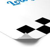 Poster Deux Fast Blue Vintage Race Car Bienvenue (Coin)