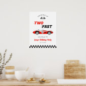 Poster Deux Fast Red Vintage Race Car Bienvenue (Cuisine)