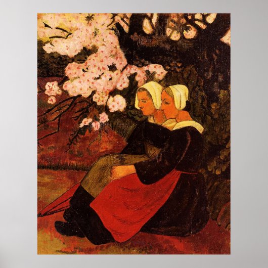 Poster Deux femmes bretonnes sous un pommier, (Devant)