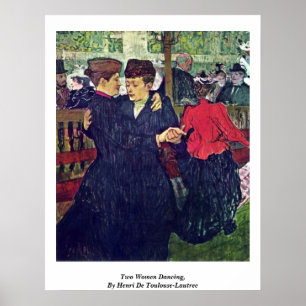 Poster Deux Femmes Dansant, Par Henri De Toulouse-Lautrec