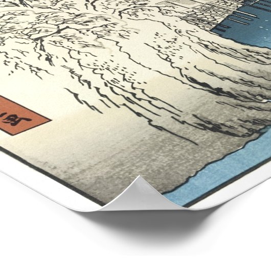 Poster Deux femmes en conversation, Hiroshige, 1853 (Coin)