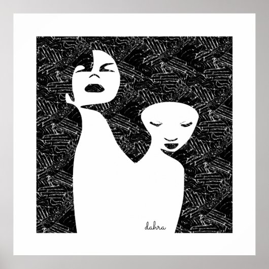 Poster Deux femmes noires de l'art Abstrait (Devant)