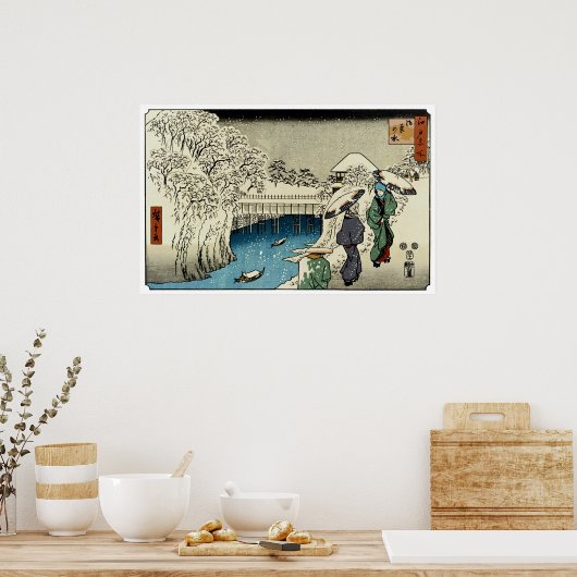 Poster Deux femmes parlent dans la neige (Cuisine)