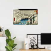 Poster Deux femmes parlent dans la neige (Bureau à domicile)