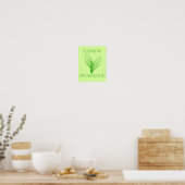 Poster Deux feuilles vertes entrelacées (Cuisine)