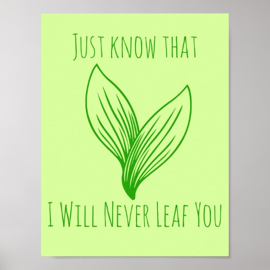 Poster Deux feuilles vertes entrelacées (Devant)