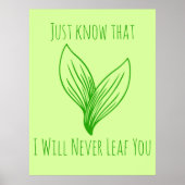 Poster Deux Feuilles verts entremêlés (Devant)