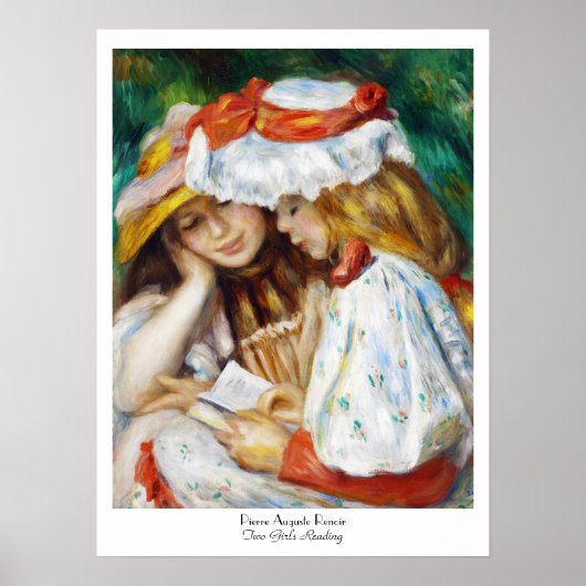 Poster Deux filles Lecture Pierre Auguste Renoir peinture (Devant)