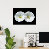Poster deux fleurs blanches (Bureau à domicile)