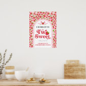 Poster Deux fraises sucrées 2e anniversaire 18x24 Bienven (Cuisine)