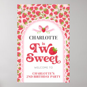 Poster Deux fraises sucrées 2e anniversaire 20x30 Bienven