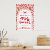 Poster Deux fraises sucrées 2e anniversaire 20x30 Bienven (Cuisine)