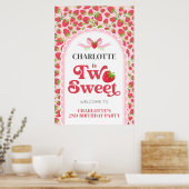 Poster Deux fraises sucrées 2e anniversaire 24x36 Bienven (Cuisine)