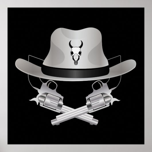 Poster Deux fusils croisés et casquette (Devant)