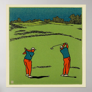 Poster Deux golfeurs Boîtier Imprimé