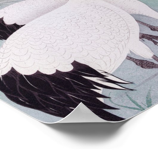 Poster Deux grues vintages (Coin)