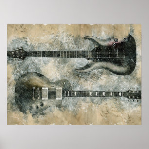 Poster Deux guitares