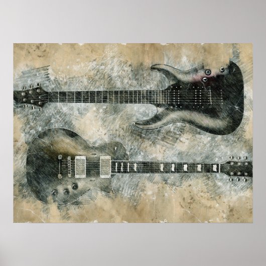 Poster Deux guitares (Devant)