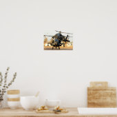 Poster Deux hélicoptères Apache AH-64 (Cuisine)